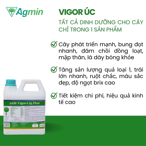 Phân bón  NPK - Trung - Vi lượng Agmin Vigor chelate hữu cơ - Cân bằng dinh dưỡng đa trung vi lượng
