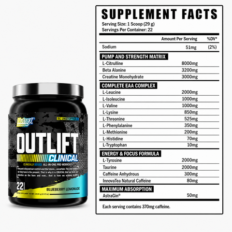 Nutrex Outlift Clinical - Pre Workout - 22 serving