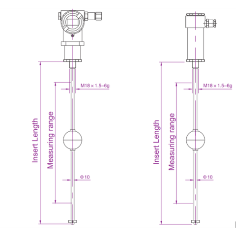 Vacorda UHF-C anti-RF magnetostrictive liquid level gauge and magnetostrictive level sensor