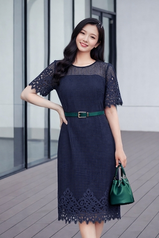 Đầm Katosa Suông Ren Chân Bông-KTS32004242