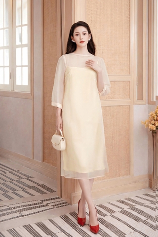 Set Đầm Midi Hai Lớp Organza-DMTS071125L1