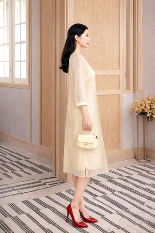 Set Đầm Midi Hai Lớp Organza-DMTS071125L1
