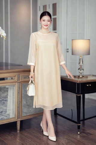 Set Đầm Midi Hai Lớp Organza-DMTS071125L1