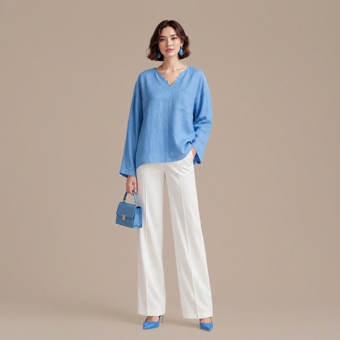Áo Linen Mentosa Basic Tự Nhiên-AMTS091225L1