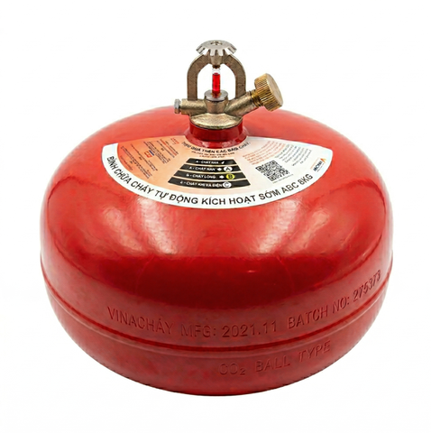 Bình cầu chữa cháy Tự Động - Bột ABC 8Kg (Có Kiểm Định) - Loại Cầu Treo | CTD-8VinaFoam - VN