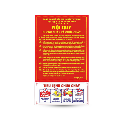 Bộ Nội Quy - Tiêu Lệnh PCCC Kích Thước 40x60 cm loại MIKA Dẻo
