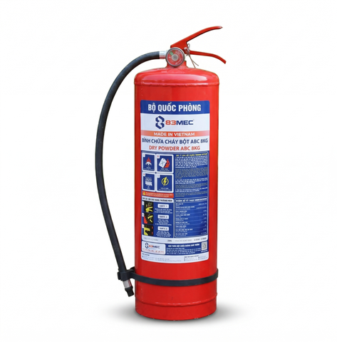 Bình chữa cháy Bột ABC 8kg (Có Kiểm Định) - Loại Xách Tay  | 83MEC/ABC/8KG Z183 BQP - VN