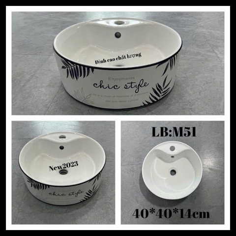 Lavabo chậu rửa mặt đặt bàn HONORCY M51