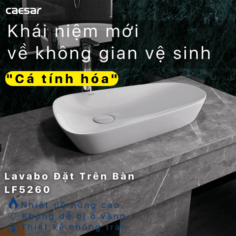 Lavabo chậu rửa mặt Caesar LF5260 đặt bàn