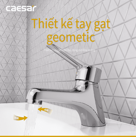 Vòi lavabo chậu rửa mặt Caesar B330CU nóng lạnh kèm nút xả nhấn