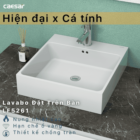 Lavabo chậu rửa mặt Caesar LF5261 đặt bàn