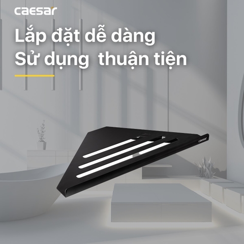Kệ Inox góc phòng tắm Caesar Q6314B màu đen