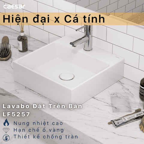 Lavabo chậu rửa mặt Caesar LF5257 đặt bàn