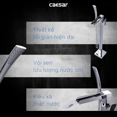 Vòi sen gắn bồn tắm Caesar AS689C nóng lạnh