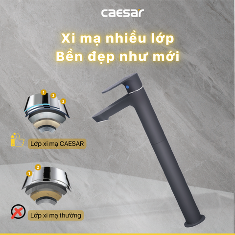 Vòi Lavabo Caesar B061CBU Lạnh Thân Cao Màu Đen