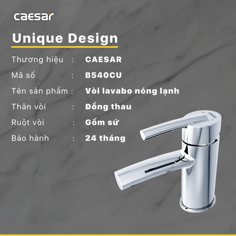 Vòi lavabo chậu rửa mặt Caesar B540CU nóng lạnh