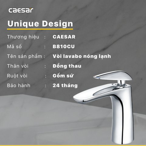 Vòi lavabo chậu rửa mặt Caesar B170CU nóng lạnh