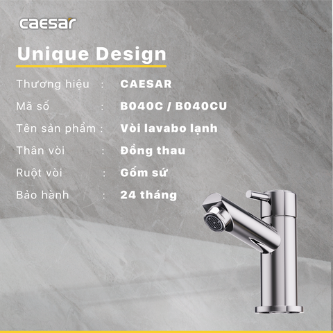 Vòi lavabo chậu rửa mặt Caesar B040C nước lạnh