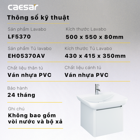 Bộ Lavabo tủ Caesar LF5370 + EH05370A