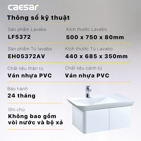 Bộ Lavabo tủ Caesar LF5372 + EH05372AV