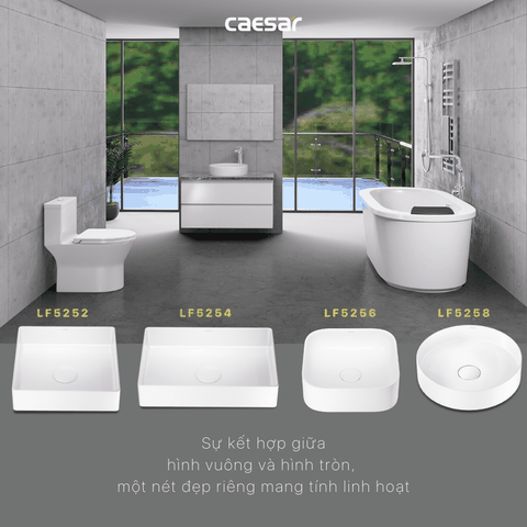 Lavabo chậu rửa mặt Caesar LF5256 đặt bàn