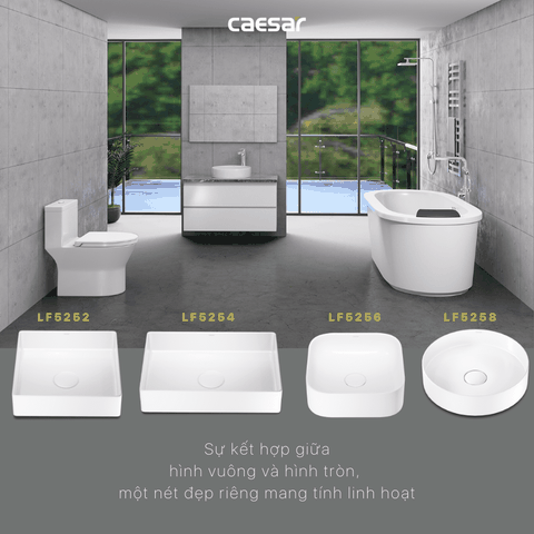Lavabo chậu rửa mặt Caesar LF5254 đặt bàn