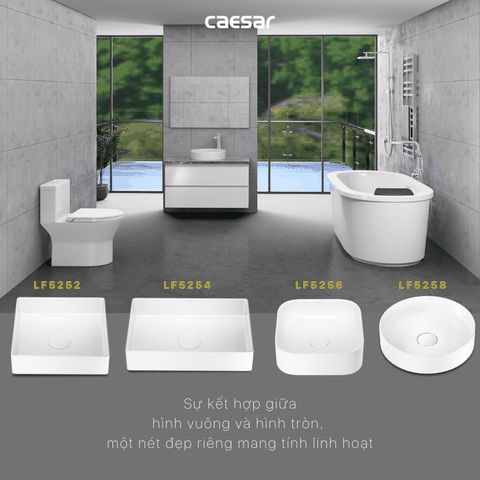 Lavabo chậu rửa mặt Caesar LF5258 đặt bàn