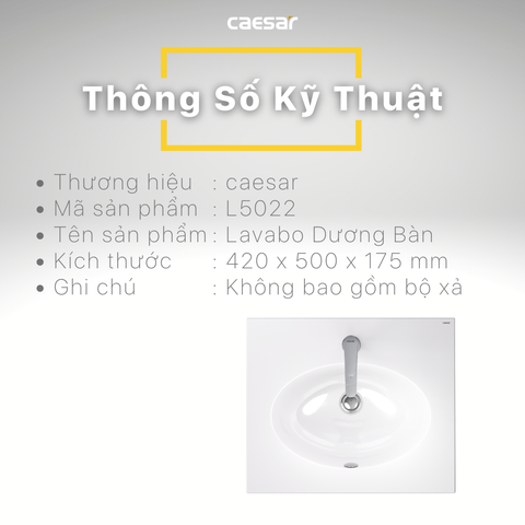 Chậu Rửa Lavabo Dương Bàn CAESAR L5022