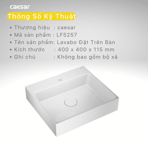 Lavabo chậu rửa mặt Caesar LF5257 đặt bàn