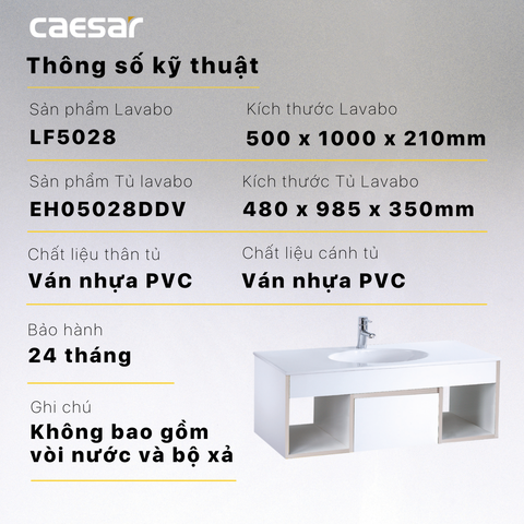 Bộ Lavabo tủ Caesar LF5028 + EH05028DDV