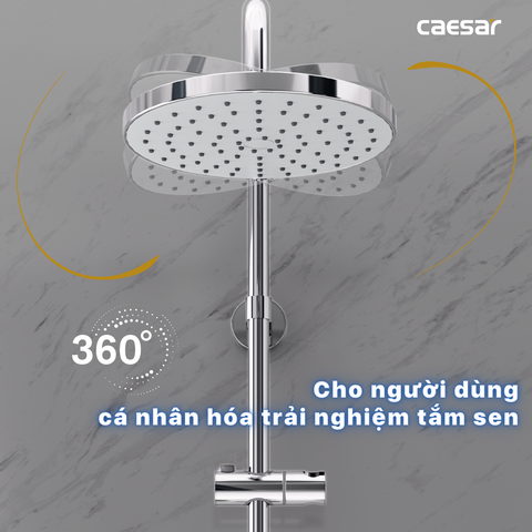 Thân cây sen tắm đứng nóng lạnh Caesar BS122
