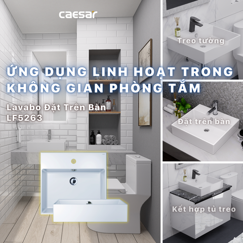 Lavabo chậu rửa mặt Caesar LF5263 đặt bàn