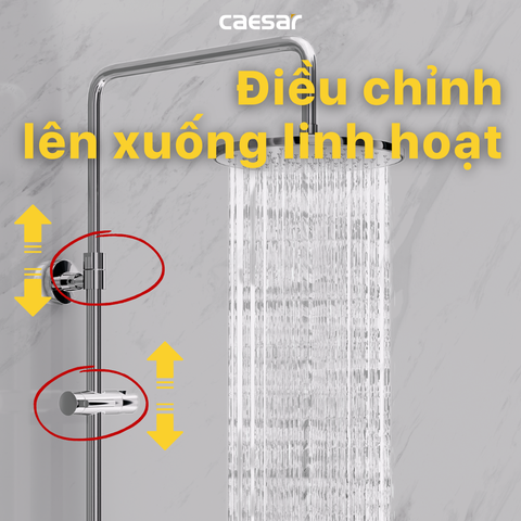 Thân cây sen tắm đứng nóng lạnh Caesar BS126
