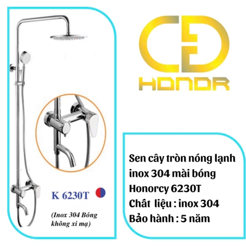 Sen cây tròn nóng lạnh mài bóng inox 304 K6230T