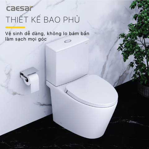 Bồn Cầu CAESAR CD1342 2 Khối Nắp Êm