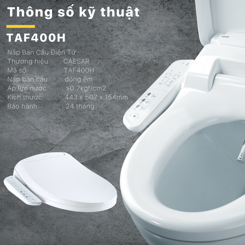 Nắp Bàn Cầu Điện Tử Caesar TAF400H Đa Năng