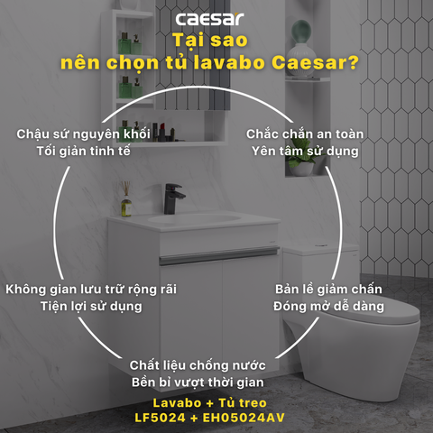 Bộ Lavabo tủ Caesar LF5024 + EH05024AV