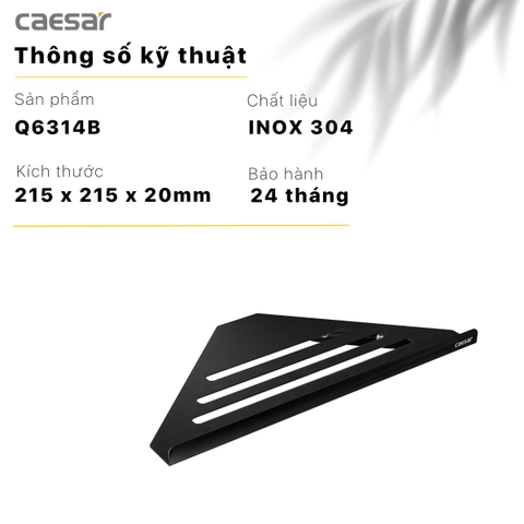 Kệ Inox góc phòng tắm Caesar Q6314B màu đen
