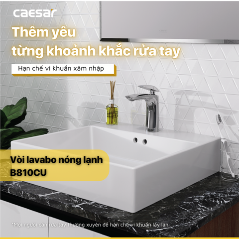 Vòi lavabo chậu rửa mặt Caesar B810CU nóng lạnh