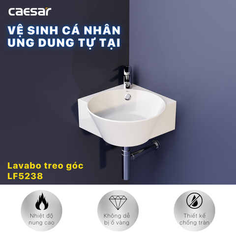 Lavabo chậu rửa mặt Caesar LF5238 treo góc