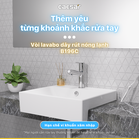 Vòi Lavabo Caesar B196C Dây Rút Nóng Lạnh