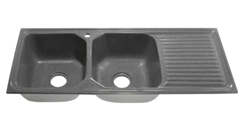 Chậu Rửa Chén Đá Honorcy 2 Hộc 1 Cánh Xám Muối Tiêu 1150x47