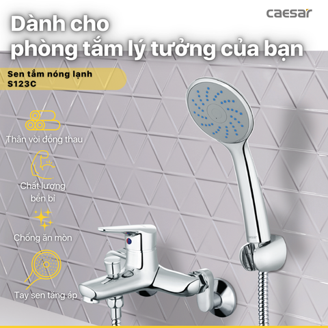 Vòi sen tắm nóng lạnh Caesar S123C