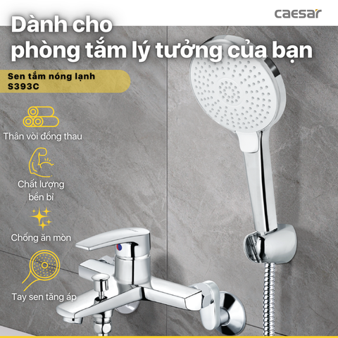 Vòi sen tắm nóng lạnh Caesar S393C
