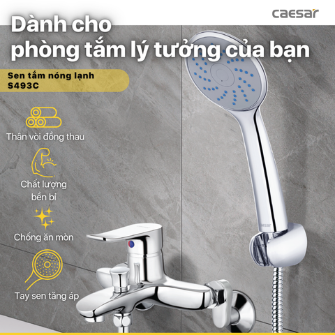 Vòi sen tắm nóng lạnh Caesar S493C