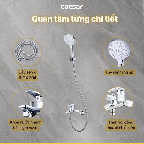 Vòi sen tắm nóng lạnh Caesar S393C