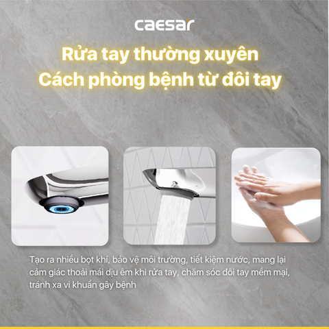 Vòi lavabo chậu rửa mặt Caesar B170CU nóng lạnh