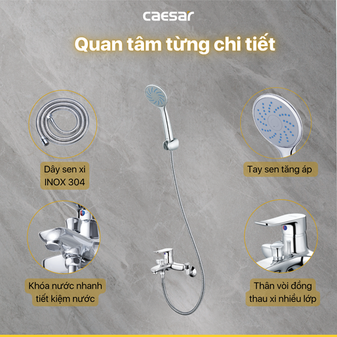 Vòi sen tắm nóng lạnh Caesar S493C