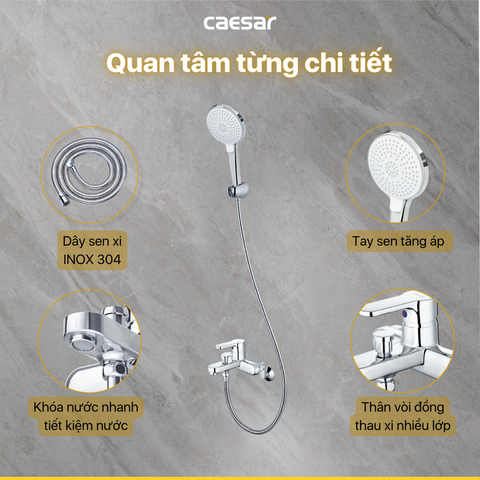 Vòi sen tắm nóng lạnh Caesar S573C