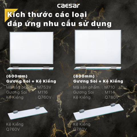 Bộ gương kệ Caesar M753V 60x45 cm